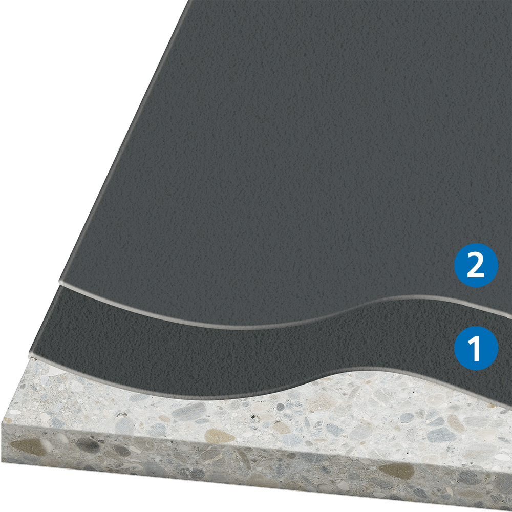 Bodenbeschichtungssystem K5 mit rutschhemmender Oberfläche für Kfz-befahrene Flächen